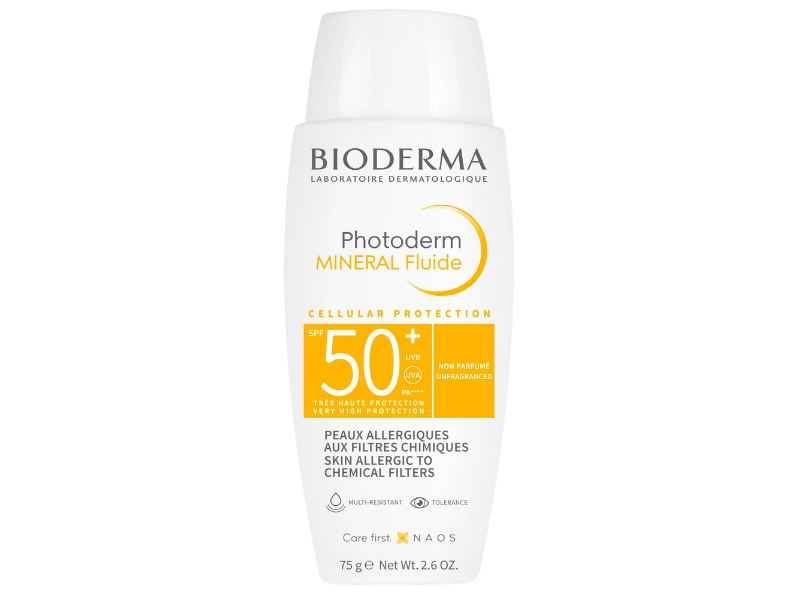Zdjęcie przedstawia dermokosmetyk Bioderma Photoderm Mineral fluide SPF50+.