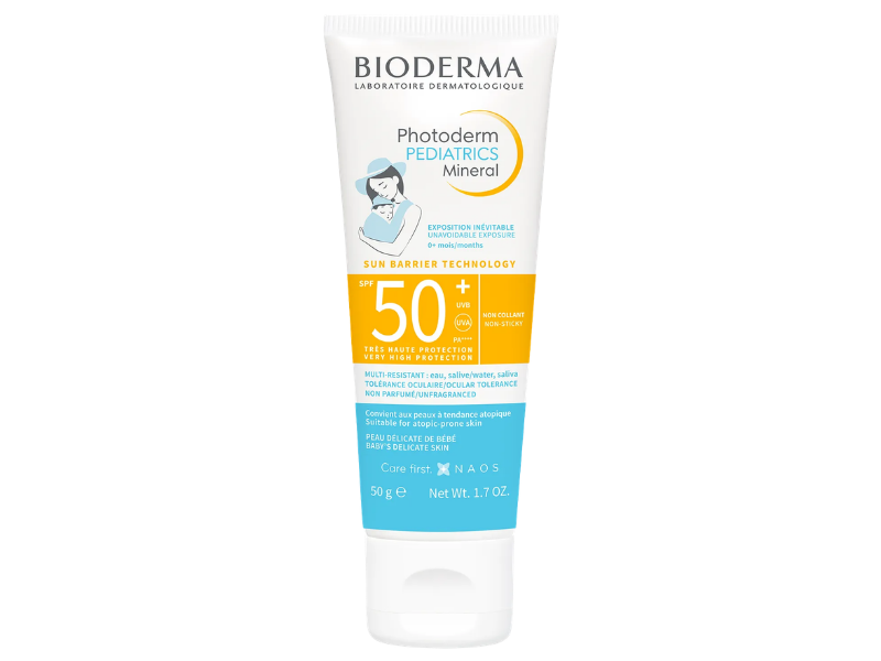 Zdjęcie przedstawia dermokosmetyk Bioderma Photoderm Pediatrics Mineral SPF50+, fluid.