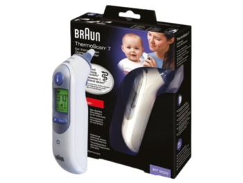 Zdjęcie przedstawia wyrób medyczny Braun IRT6520 ThermoScan 7, termometr.