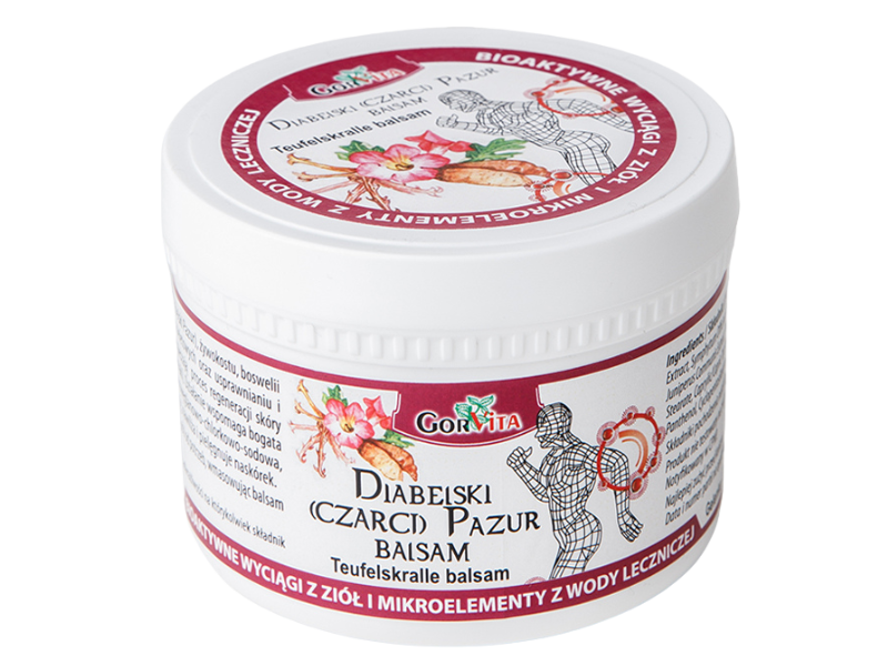 Zdjęcie przedstawia kosmetyk Diabelski (Czarci) Pazur, balsam.