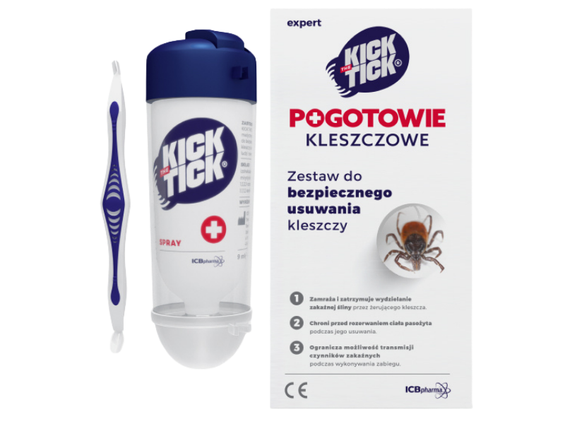 Zdjęcie przedstawia wyrób medyczny Kick the Tick Expert Zestaw do bezpiecznego usuwania kleszczy.