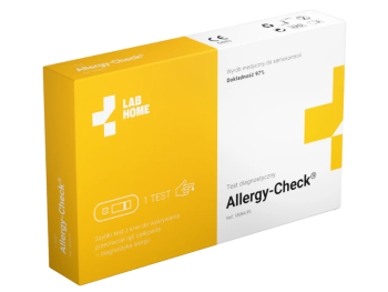 Zdjęcie przedstawia wyrób medyczny LabHome Allergy-check, test diagnostyczny.
