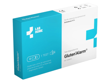 Zdjęcie przedstawia wyrób medyczny LabHome Gluten Alarm, test diagnostyczny.