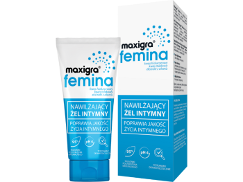 Zdjęcie przedstawia dermokosmetyk Maxigra Femina, żel.