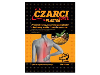 Zdjęcie przedstawia wyrób medyczny Milapharm Czarci plaster forte rozgrzewający.