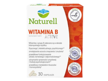 Zdjęcie przedstawia suplement diety Naturell Witamina B Active, kapsułki.