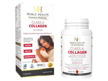 Zdjęcie przedstawia suplement diety Noble Health Class A collagen dla mamy, kapsułki.