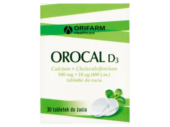 Zdjęcie produktu Orocal D3, tabletki do żucia, 500 mg + 10 µg