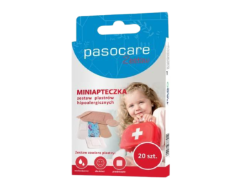 Zdjęcie przedstawia wyrób medyczny Pasocare Zestaw mini apteczka, plastry.