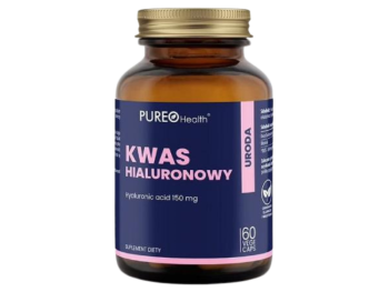 Zdjęcie przedstawia suplement diety Tradix Group Pureo Health kwas hialuronowy, kapsułki, 150 mg.