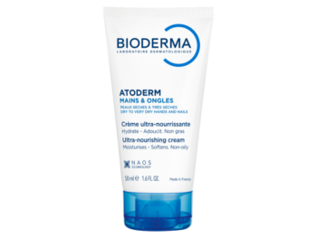 Zdjęcie przedstawia dermokosmetyk Bioderma Atoderm Mains & ongles odżywczy krem do rąk.