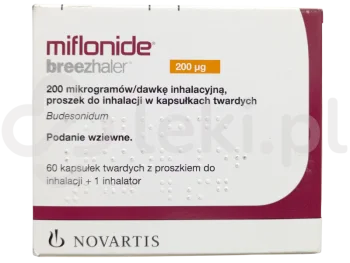 Zdjęcie produktu Miflonide Breezhaler, proszek do inhalacji w kapsułkach twardych, 200 µg