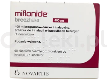 Zdjęcie produktu Miflonide Breezhaler, proszek do inhalacji w kapsułkach twardych, 400 µg