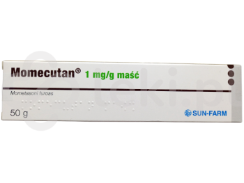Zdjęcie przedstawia lek na receptę Momecutan, maść, 1 mg/g.