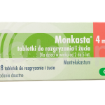 Monkasta, tabletki do rozgryzania i żucia, 4 mg