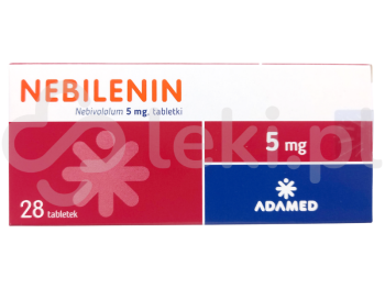 Zdjęcie przedstawia lek na receptę Nebilenin, tabletki, 5 mg.