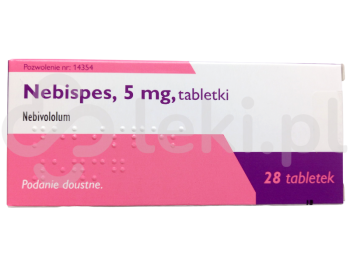 Zdjęcie przedstawia lek na receptę Nebispes, tabletki, 5 mg.