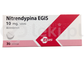 Zdjęcie przedstawia lek na receptę Nitrendypina EGIS, tabletki, 10 mg.