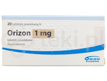 Zdjęcie przedstawia lek na receptę Orizon, tabletki powlekane, 1 mg.