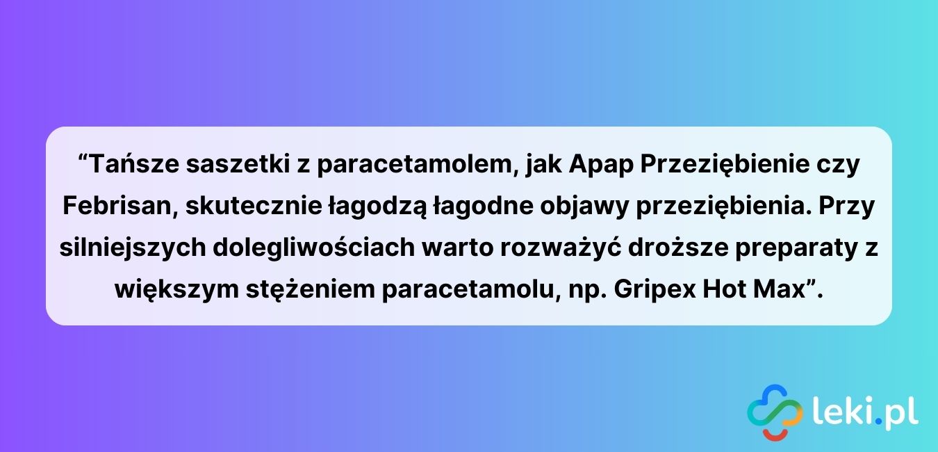 Saszetki na przeziębienie z paracetamolem (fot. Canva).