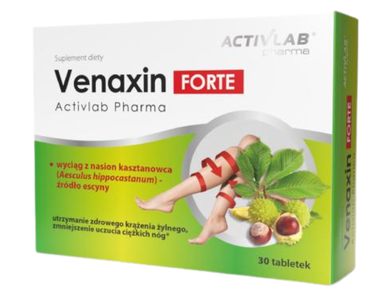Zdjęcie przedstawia suplement diety ACTIVLAB Venaxin FORTE, tabletki.
