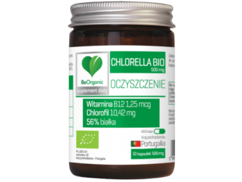 Zdjęcie przedstawia suplement diety ALINESS Chlorella Bio, kapsułki, 500 mg.