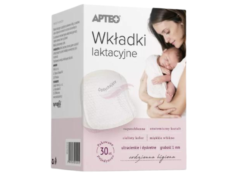 Zdjęcie przedstawia wyrób medyczny APTEO Wkładki laktacyjne.