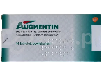 Zdjęcie produktu Augmentin, tabletki powlekane, 500 mg + 125 mg