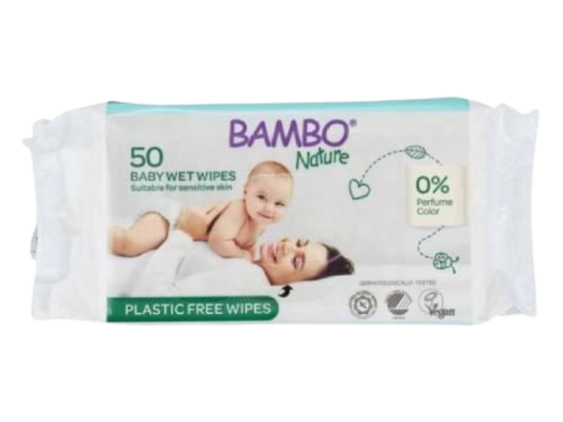 Zdjęcie przedstawia wyrób medyczny BAMBO Nature Chusteczki nawilżane bezzapachowe.