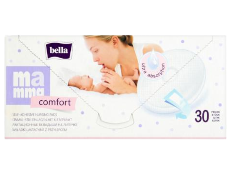 Zdjęcie przedstawia wyrób medyczny BELLA MAMMA COMFORT Wkładki laktacyjne z przylepcem.