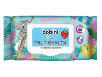 Zdjęcie produktu BOBINI KIDS Nawilżany papier toaletowy o zapachu truskawki, chusteczki