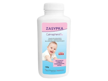 Zdjęcie przedstawia wyrób medyczny CALMAPHEROL BABY, zasypka
