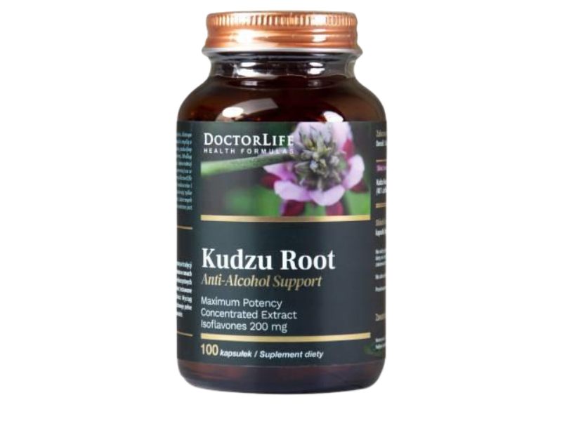 Zdjęcie przedstawia suplement diety Doctor Life Kudzu Root, kapsułki, 500 mg.