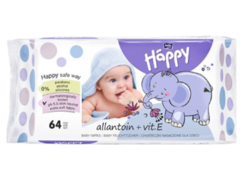 HAPPY Chusteczki nawilżane dla dzieci z witaminą E i alantoiną