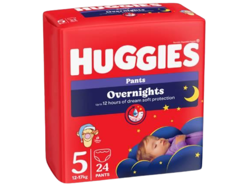 Zdjęcie przedstawia wyrób medyczny HUGGIES Overnights Pants, pieluchomajtki.