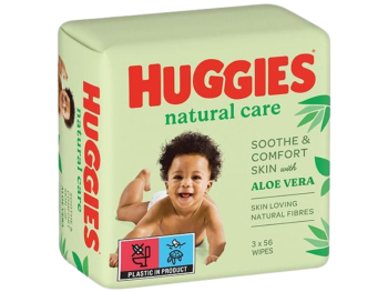 Zdjęcie przedstawia wyrób medyczny Huggies Natural Care Chusteczki nawilżane.