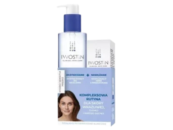 Zdjęcie produktu IWOSTIN Hydro Sensitia Prebio zestaw oczyszczający żel micelarny + nawilżający krem z prebiotykami, żel + krem