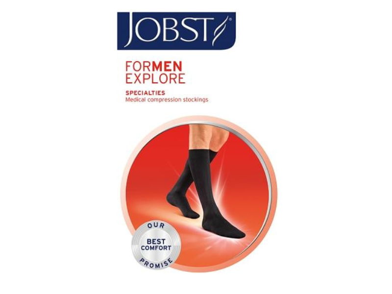 Zdjęcie przedstawia wyrób medyczny JOBST FORMEN EXPLORE podkolanówki uciskowe CCL2 granatowy.