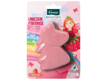 Zdjęcie przedstawia dermokosmetyk KNEIPP nature kids Musująca figurka do kąpieli Kraina Jednorożców Truskawka.