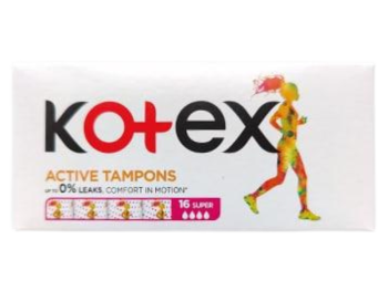 Zdjęcie przedstawia wyrób medyczny Kotex Active Super tampony.