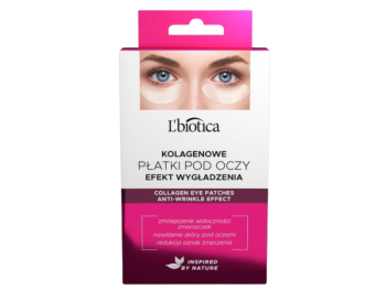 Zdjęcie przedstawia dermokosmetyk L'BIOTICA PŁATKI KOLAGENOWE Wygładzenie zmarszczek, plastry.
