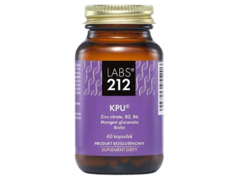 Zdjęcie przedstawia suplement diety Labs212 KPU, kapsułki, 15 mg cynku.