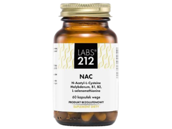 Zdjęcie przedstawia suplement diety Labs212 NAC Ochrona wątroby, kapsułki.