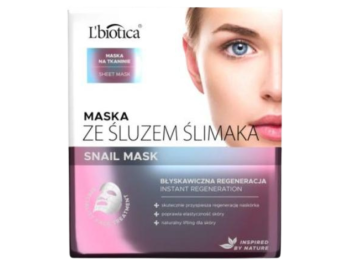 Zdjęcie przedstawia dermokosmetyk L'biotica SNAIL MASK Maska ze śluzem ślimaka.
