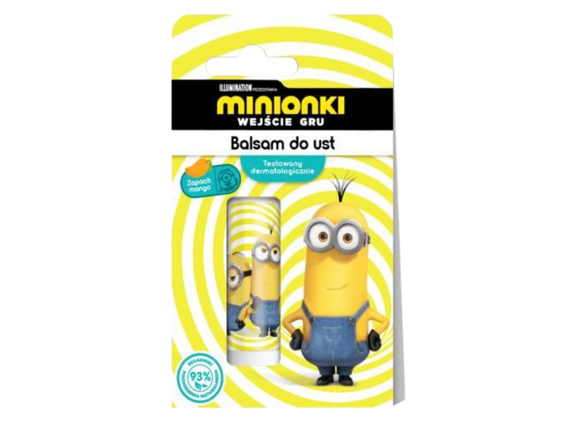 Zdjęcie przedstawia kosmetyk Minionki Balsam do ust Mango.