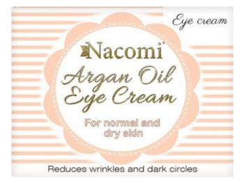 Zdjęcie przedstawia kosmetyk NACOMI Argan Oil Eye Cream Krem pod oczy z olejkiem arganowym.