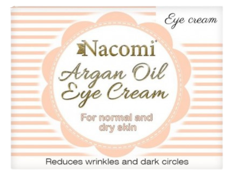Zdjęcie przedstawia kosmetyk NACOMI Argan Oil Eye Cream Krem pod oczy z olejkiem arganowym.