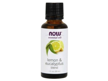 Zdjęcie przedstawia kosmetyk NOW Lemon & Eucalyptus Oil Blend Olejek eteryczny.