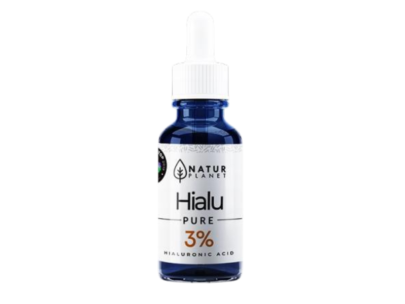 Zdjęcie przedstawia dermokosmetyk NaturPlanet HIALU-PURE 3% Serum, 3%.