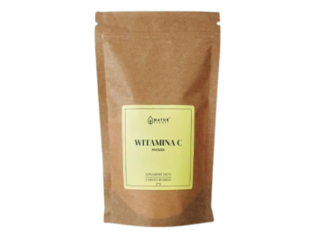 Zdjęcie przedstawia suplement diety NaturPlanet Kwas L-Askorbinowy Witamina C, proszek, 1000 mg.